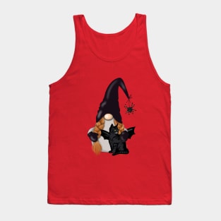 Halloween - Gnome  , Black Cat  and Spider Tank Top